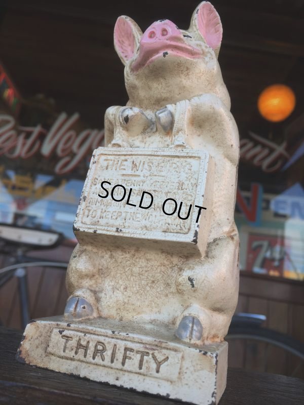 画像6: Vintage Thrifty The Wise Pig Cast Iron Piggy Bank (J059)