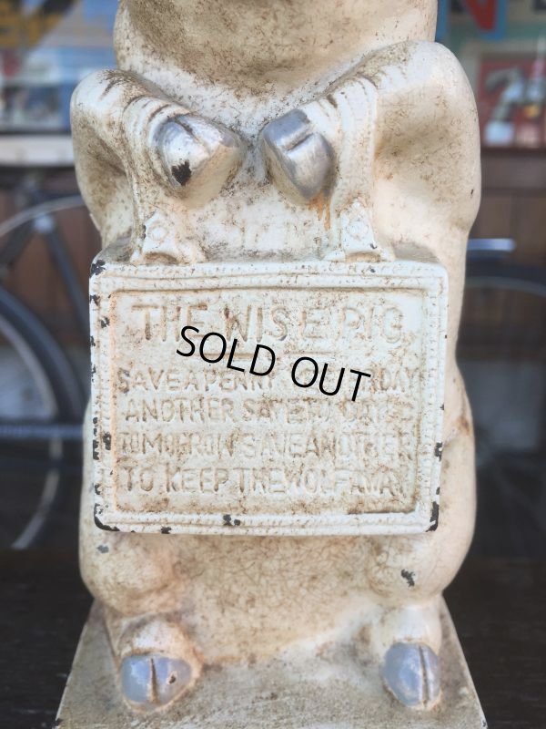 画像8: Vintage Thrifty The Wise Pig Cast Iron Piggy Bank (J059)