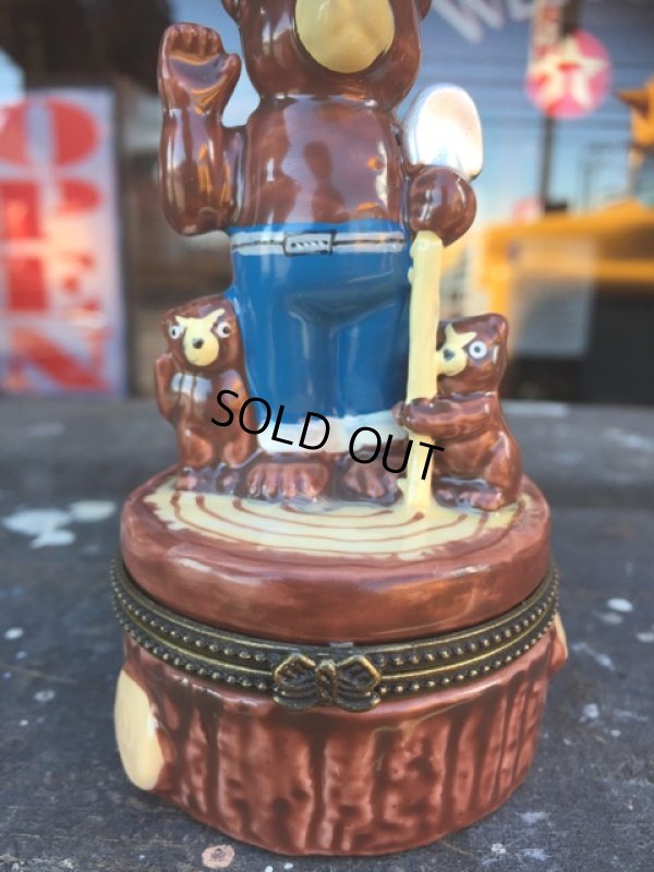 画像6: 70s Vintage Smokey Bear Ceramic Figure Jewelry Box (J062)