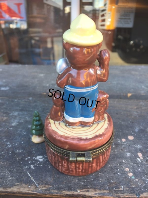 画像3: 70s Vintage Smokey Bear Ceramic Figure Jewelry Box (J062)