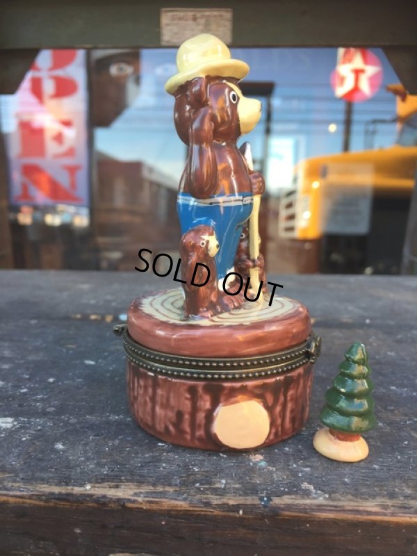 画像4: 70s Vintage Smokey Bear Ceramic Figure Jewelry Box (J062)
