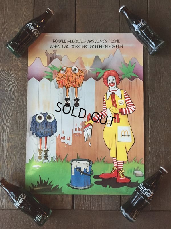 画像1: 70s Vintage McDonalds Poster Sign Ronald McDonald (J064) 