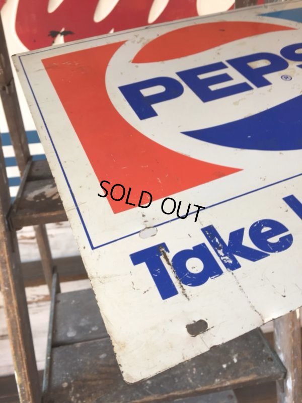 画像4: 70s Vintage Soda Pepsi Metal Sign( (J092)