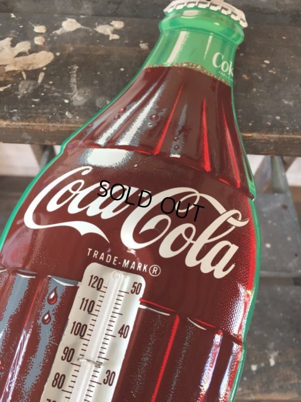 画像5: 70s Vintage Soda Coca Cola Metal Sign Advertising Thermometer (J093)