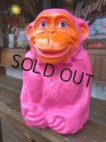 60s Pink Monkey Ape Plastic Mold Bank ( (J117)