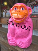 60s Pink Monkey Ape Plastic Mold Bank ( (J117)