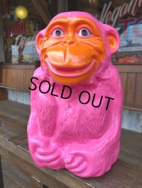 60s Pink Monkey Ape Plastic Mold Bank ( (J117)