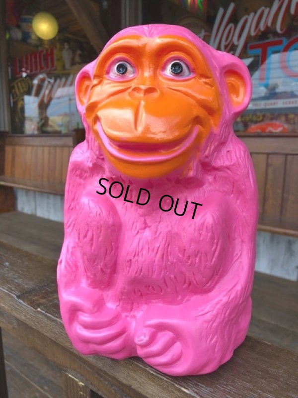 画像1: 60s Pink Monkey Ape Plastic Mold Bank ( (J117)