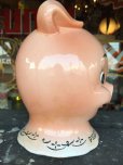 画像4: Vintage Ceramic Pig Face Piggy Bank (J128)