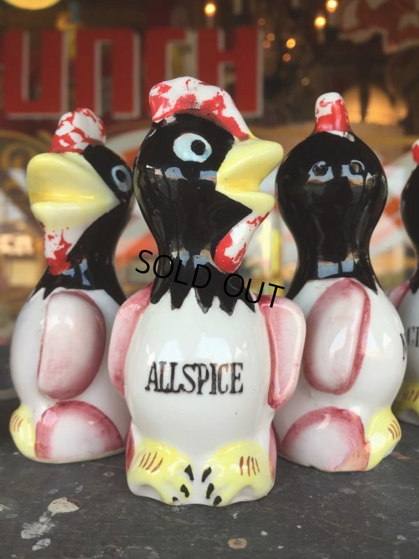 画像8: Vintage Rooster Spice Containers Set (J124)