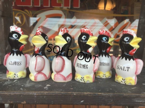 画像10: Vintage Rooster Spice Containers Set (J124)