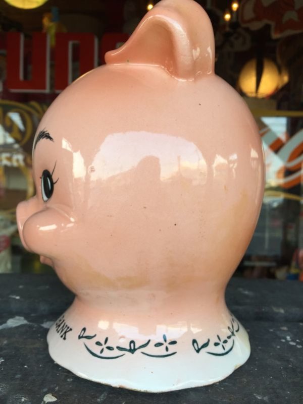 画像2: Vintage Ceramic Pig Face Piggy Bank (J128)