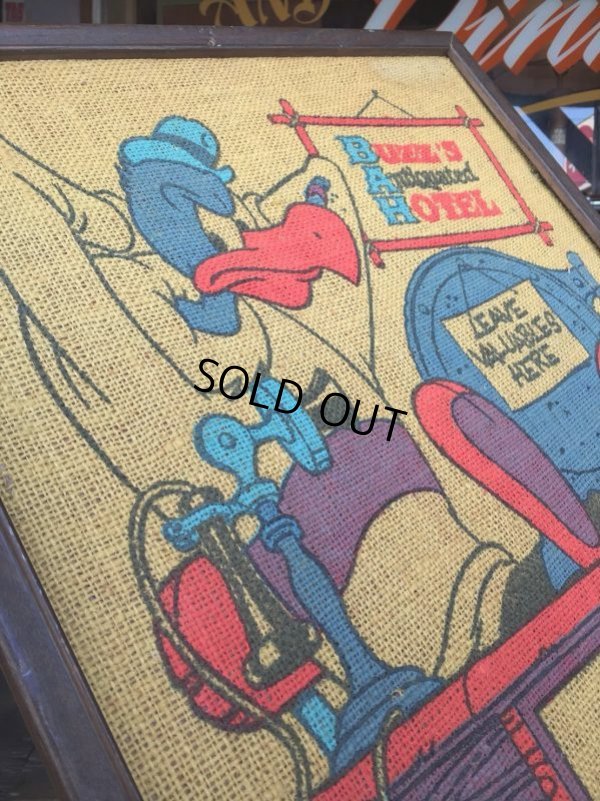 画像5: 70s Vintage Walter Lantz Buzz's Antiquated Hotel Burlap Message Board (J126)
