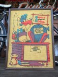 画像1: 70s Vintage Walter Lantz Buzz's Antiquated Hotel Burlap Message Board (J126) (1)