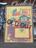 70s Vintage Walter Lantz Buzz's Antiquated Hotel Burlap Message Board (J126)