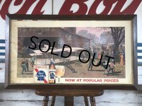 Vintage Pabst Blue Ribbon Beer Lithograph Cardboard Framed Sign (J151)