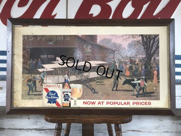 画像1: Vintage Pabst Blue Ribbon Beer Lithograph Cardboard Framed Sign (J151)