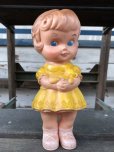 画像1: 60s Vintage Edward Mobley Squeak Doll Girl & Bear (J156) (1)