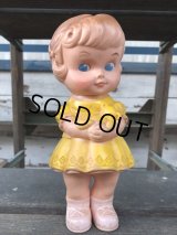 60s Vintage Edward Mobley Squeak Doll Girl & Bear (J156)