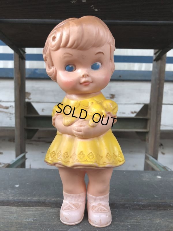 画像10: 60s Vintage Edward Mobley Squeak Doll Girl & Bear (J156)