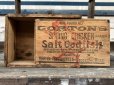 画像1: Vintage Salt Codfish Wooden Box Groton's (J167)  (1)