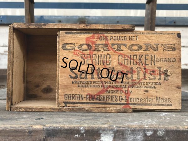 画像1: Vintage Salt Codfish Wooden Box Groton's (J167) 
