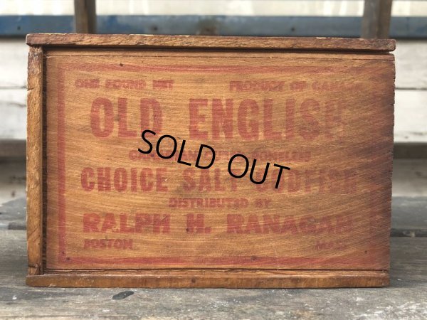 画像1: Vintage Salt Codfish Wooden Box OLD ENGLISH (J166) 