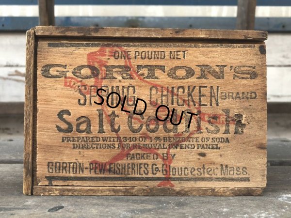 画像2: Vintage Salt Codfish Wooden Box Groton's (J167) 