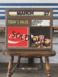 Vintage Coca Cola Menu Board w/Calendar (J184) 