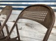 画像8: Vintage Metal Folding Chair Set (J201)