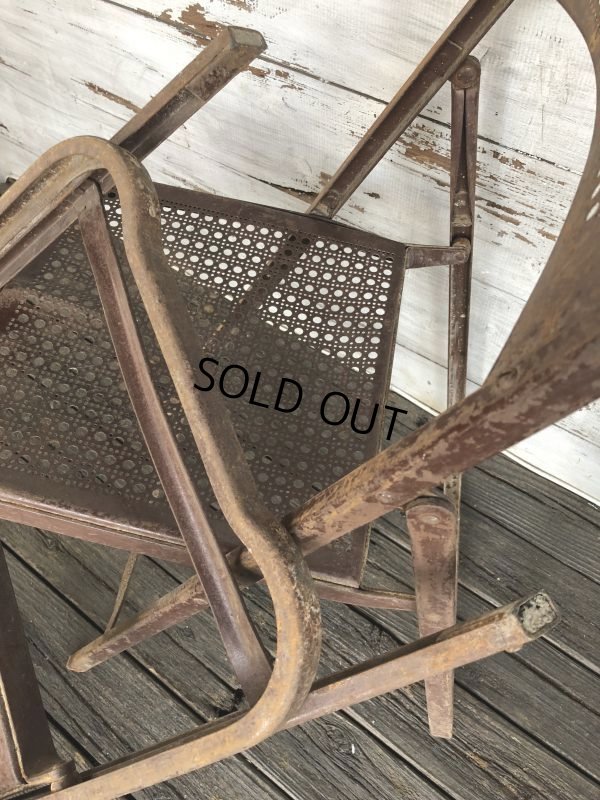 画像10: Vintage Metal Folding Chair Set (J201)