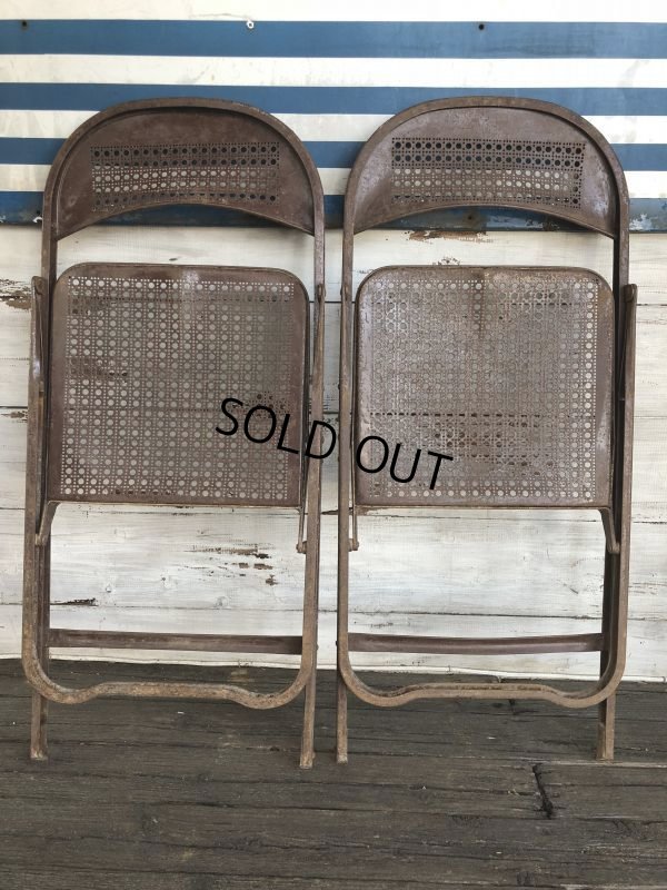 画像6: Vintage Metal Folding Chair Set (J201)
