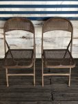 画像1: Vintage Metal Folding Chair Set (J201) (1)