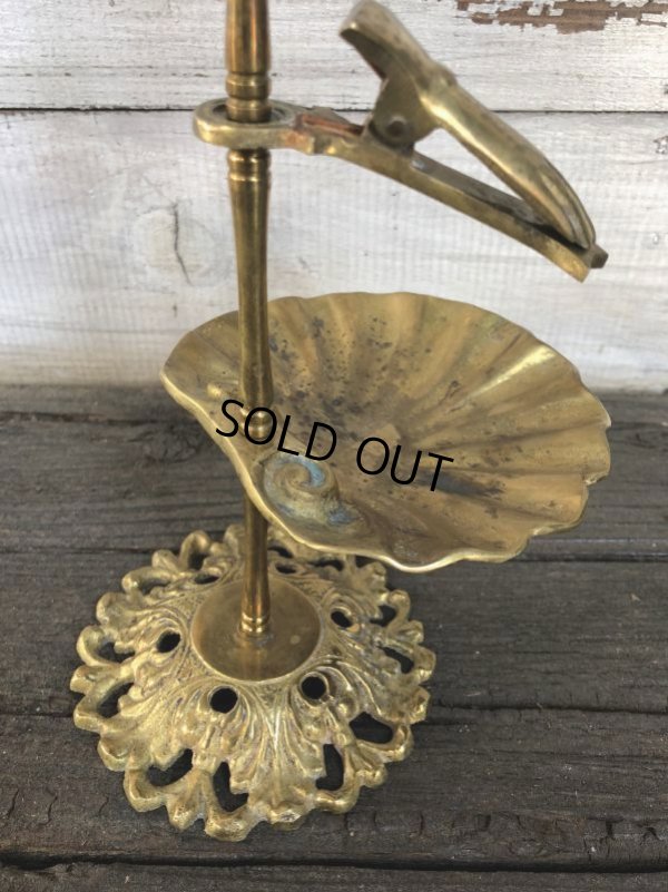 画像6: Vintage Brass Shell Dish Gloved Hand Clip Stand JAPAN (J202)