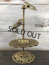 Vintage Brass Shell Dish Gloved Hand Clip Stand JAPAN (J202)