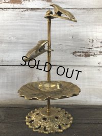 Vintage Brass Shell Dish Gloved Hand Clip Stand JAPAN (J202)