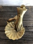 画像10: Vintage Brass Shell Dish Gloved Hand Clip Stand JAPAN (J202)