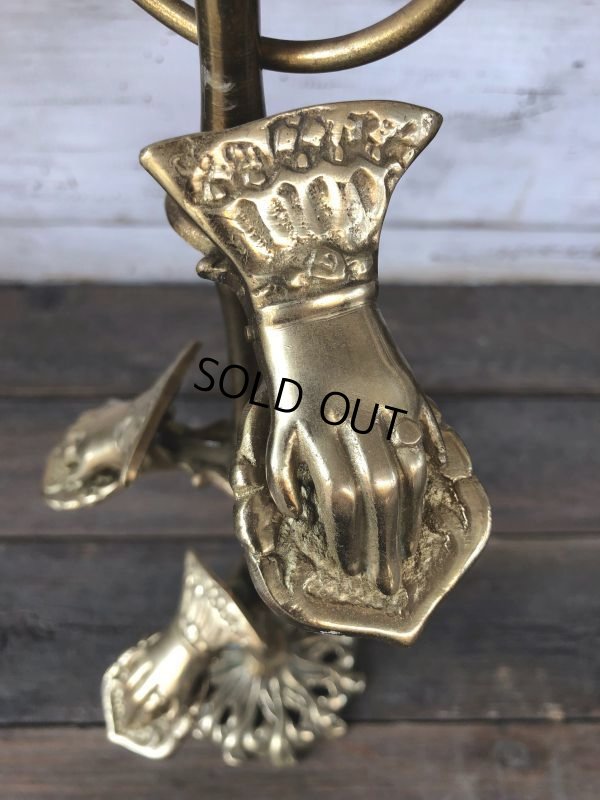 画像5: Vintage Brass Gloved Hand Clip Stand JAPAN (J206)