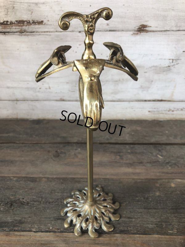 画像10: Vintage Brass Gloved Hand Clip Stand JAPAN (J203)