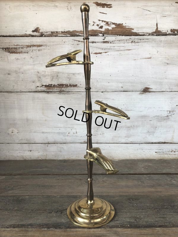 画像3: Vintage Brass Gloved Hand Clip Stand JAPAN (J205)