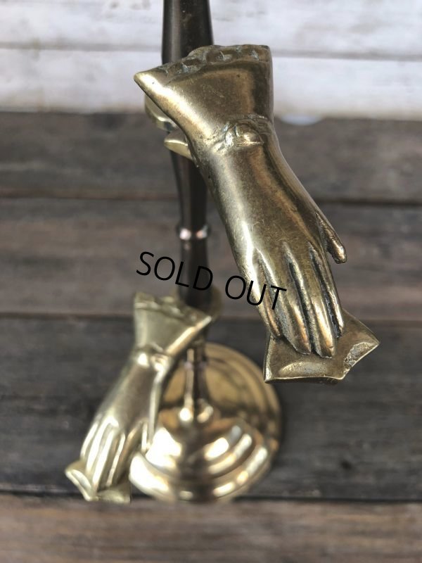 画像4: Vintage Brass Gloved Hand Clip Stand JAPAN (J205)