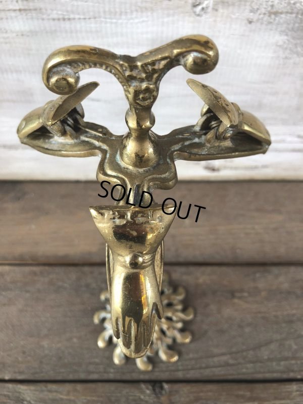 画像7: Vintage Brass Gloved Hand Clip Stand JAPAN (J203)