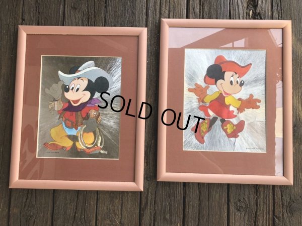 画像10: Vintage Foil Picture of Disney Mickey & Minnie Mouse (J209)