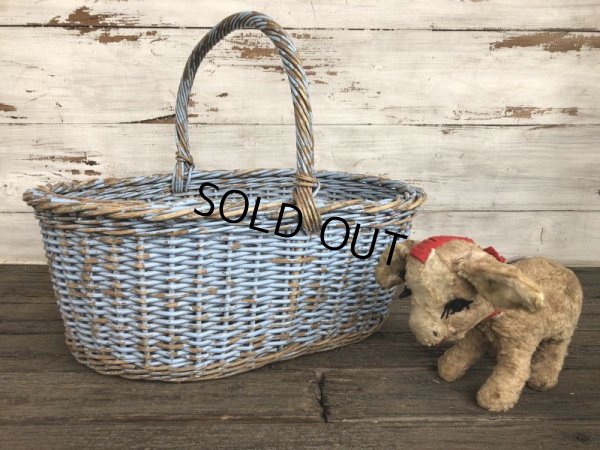 画像9: Antique Primitive Baskets Blue (J215)