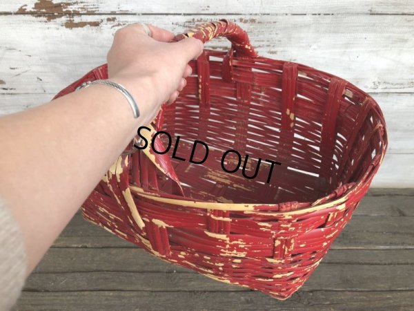 画像5: Antique Primitive Baskets Red (J216)