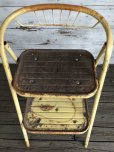 画像3: Vintage Folding Step Stool Chair Yellow (J255)  