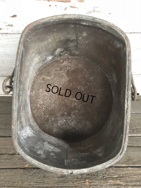 画像6: Vintage Heavy Metal Galvanzed Bucket Pail Can (J252)  