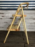 画像6: Vintage Folding Step Stool Chair Yellow (J255)  