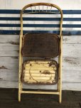 画像10: Vintage Folding Step Stool Chair Yellow (J255)  