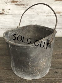 Vintage Heavy Metal Galvanzed Bucket Pail Can (J252)  